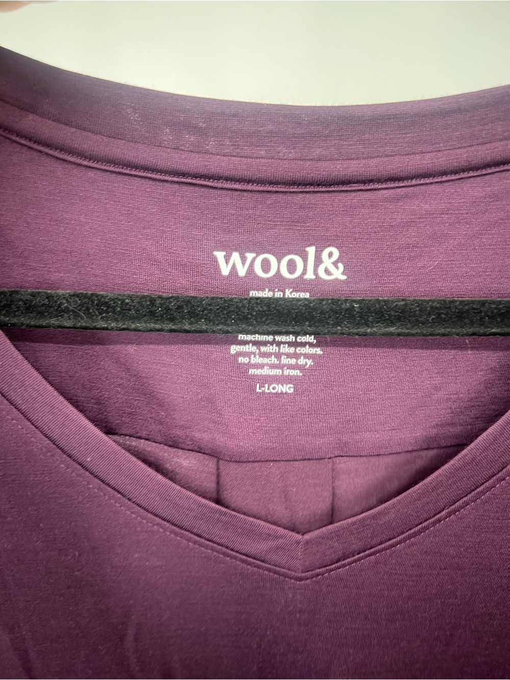 Wool& Willow Swing Dress Purple 3/4 Sleeves Merino Wool Blend LONG - Picture 4 of 5